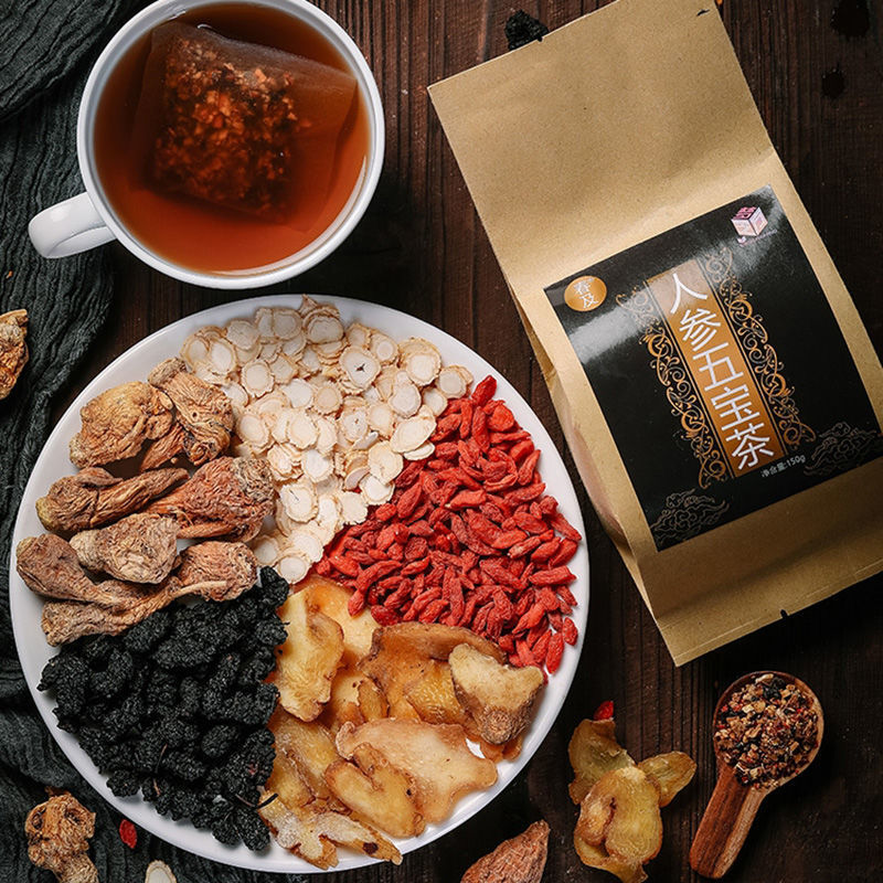 人参五宝茶男人八宝玛卡黄精枸杞男性肾男士补品补身体桑葚茶