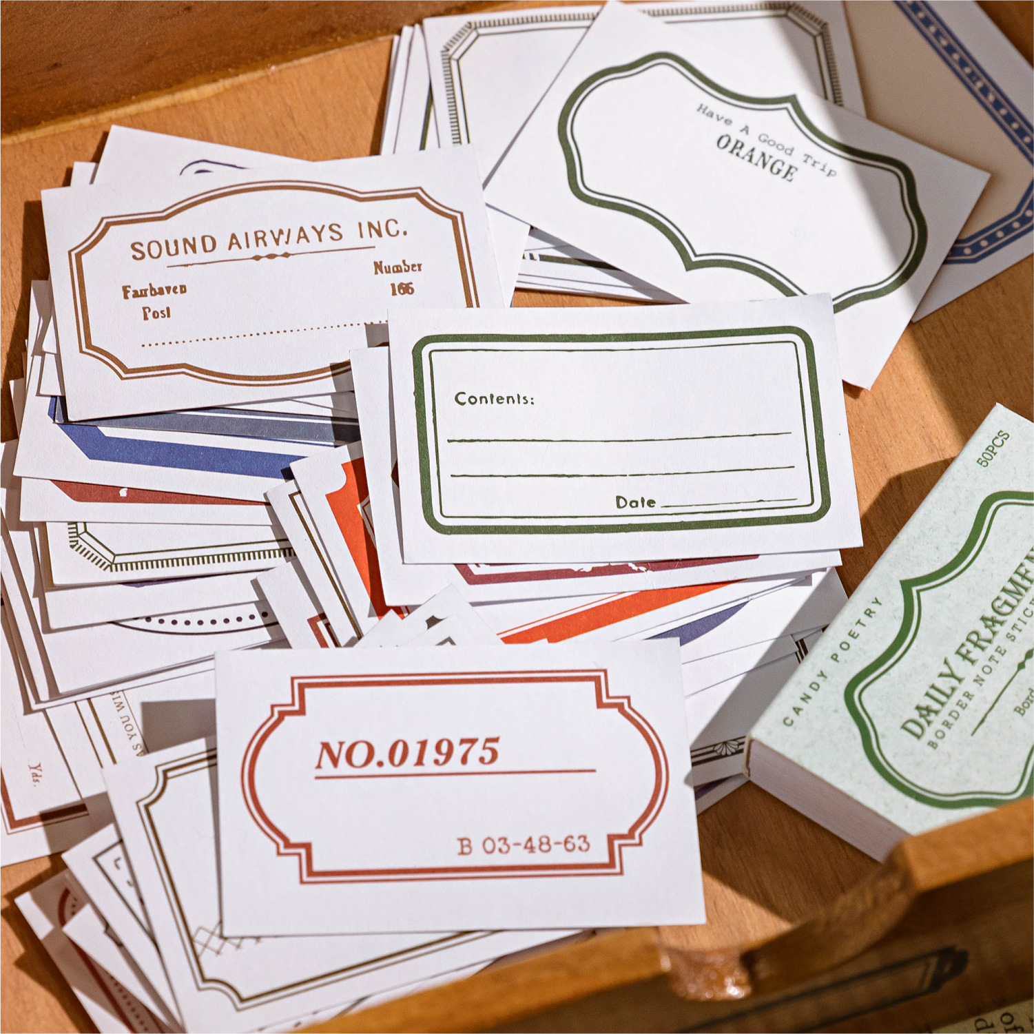 糖诗便签贴纸本 边框收集册系列 手帐diy装饰拼贴打底素材贴4款