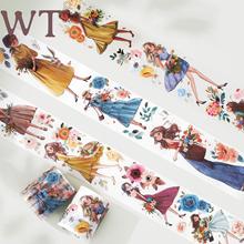 WT品牌原创胶带 自在 特油和纸文具胶带PET白墨水晶油墨女孩人物
