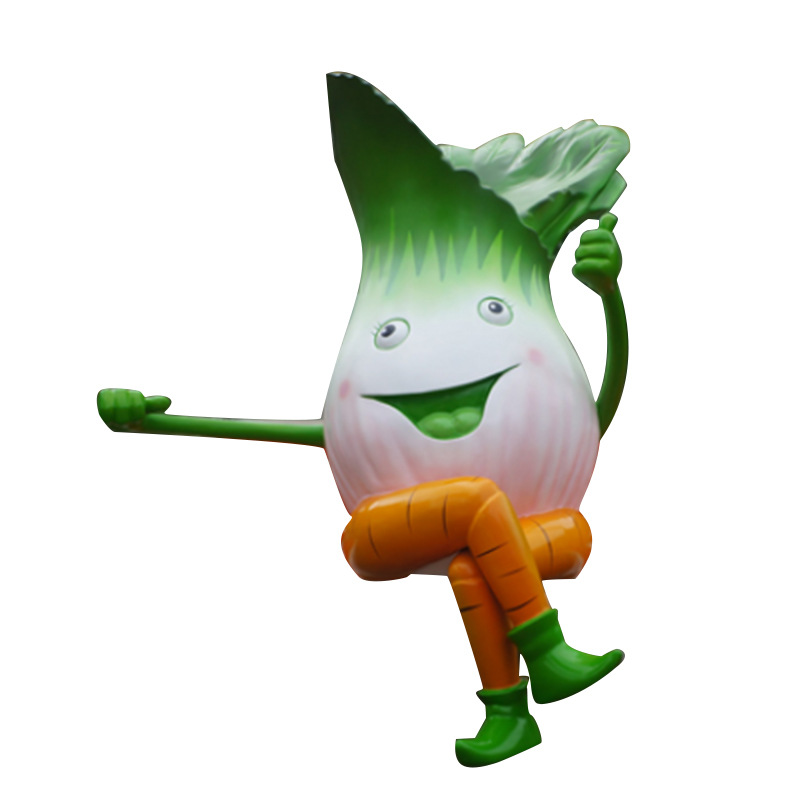 卡通蔬菜小品玻璃钢瓜果形象人偶大白菜娃娃公仔雕塑大使摆件