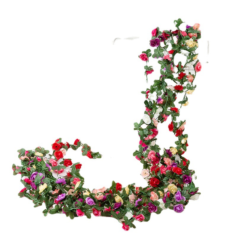 Artificial Flower Multi-Head HANAFUJI Fake Flower Silk Flower Water Pipe Rattan Dress up Wedding Arch Winding Ornamental Flower Rose Vine