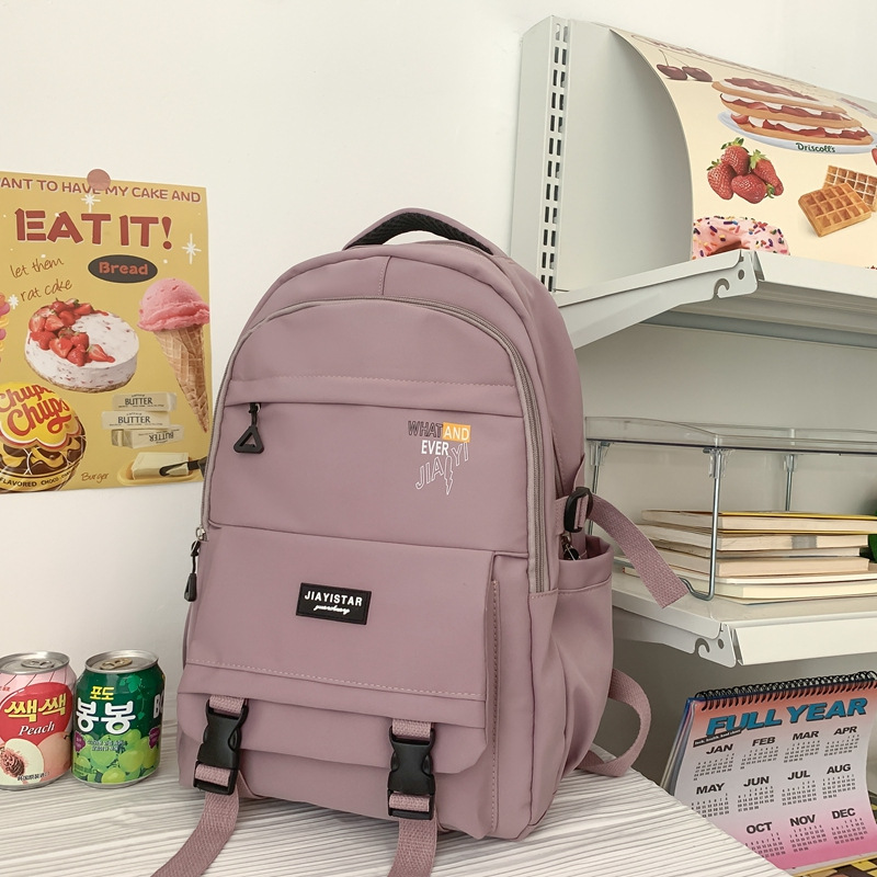 Student Schoolbag Female This Year New Junior High School Student High School Student Backpack Simple Wide Shoulder Strap Backpack