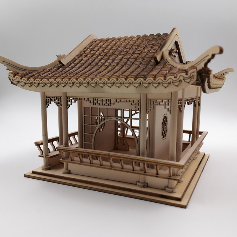 沙盘古建筑半榫卯diy木制手工拼装中式模型工艺礼品摆件材料包