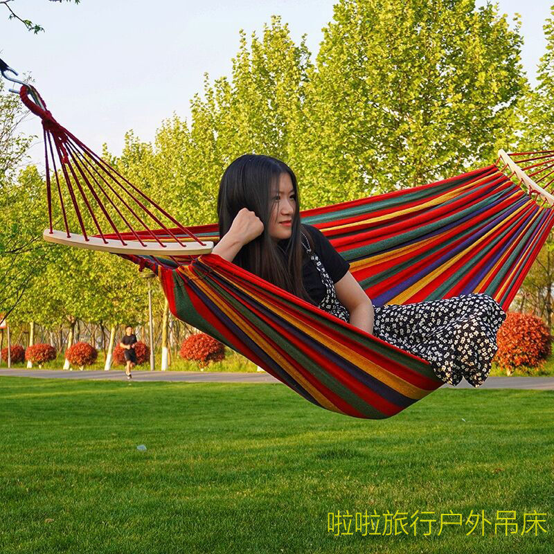 户外秋千吊床帆布吊床单双人儿童成人吊床野营挂树荡秋千一件代发