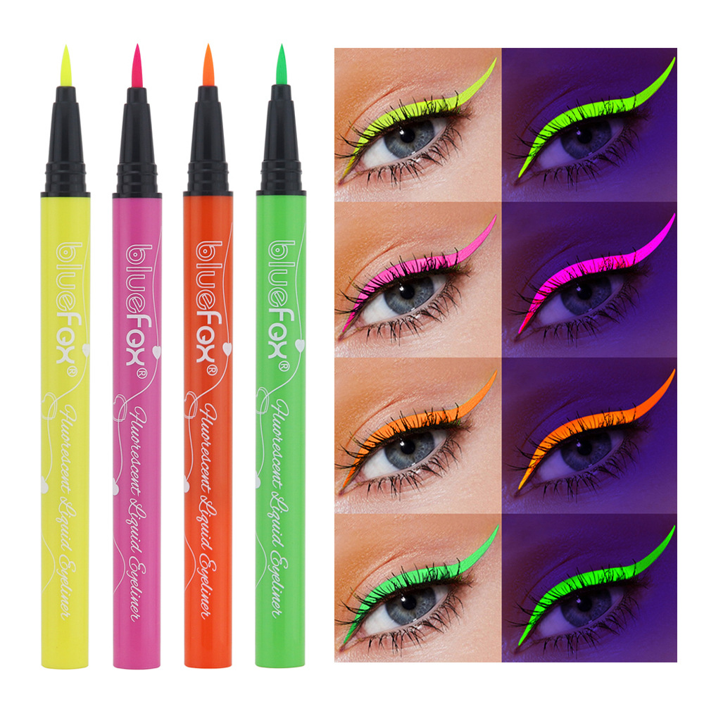 跨境美妆6色uv荧光彩色眼线液笔 eyeliner极细防水不晕染眼线笔