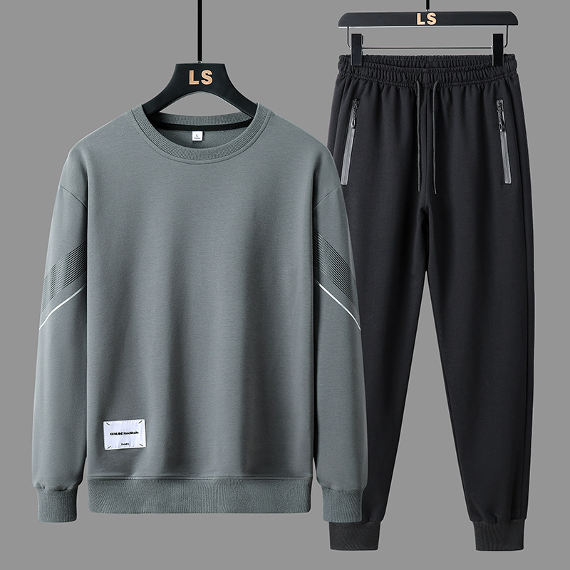 2023 New Autumn Men's Casual Sweatshirt Outfit round Neck Sweater Pants Menswear Fashion Brand Sportswear Two-Piece Set