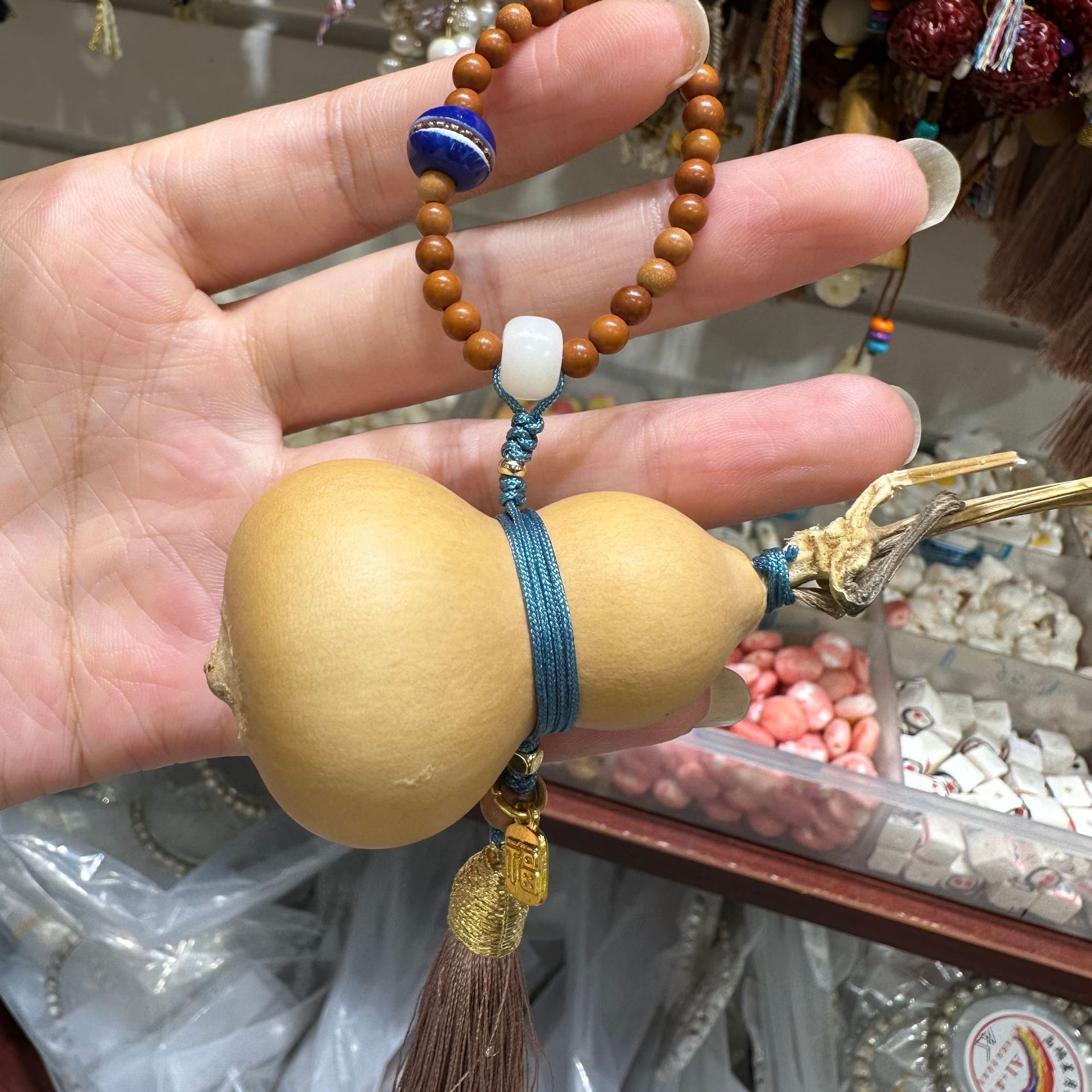 天然手捻文玩葫芦把玩指捻搭配橄榄核手把件挂饰-阿里巴巴