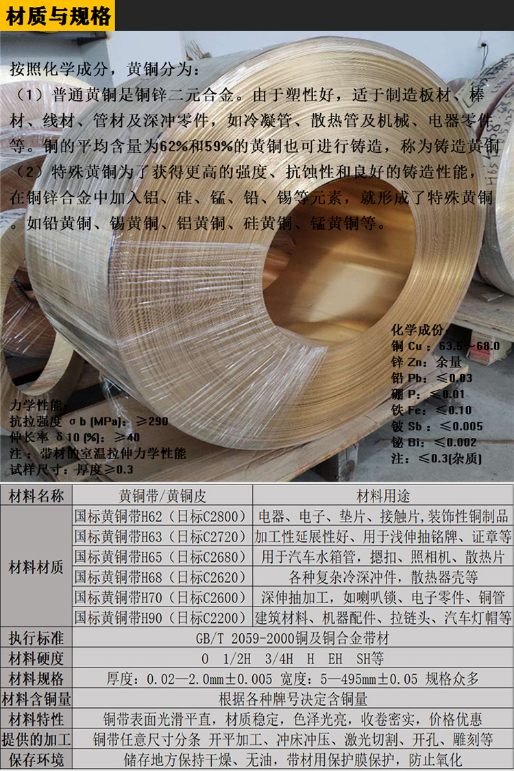 h62黄铜片 散热器水室用黄铜带 复合触点材料用铜带c2680冲压铜箔