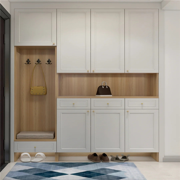 定制进门鞋柜一体靠墙大容量衣帽柜家用门口现代简约入户门厅柜