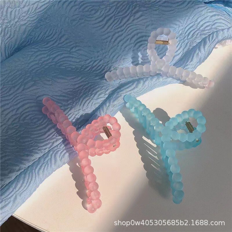 Yingmin Accessory Frosted Plastic Shark Clip Back Head Large Grip Female Summer High Sense Hair Claw Transparent Hair Clip New Hair Accessories