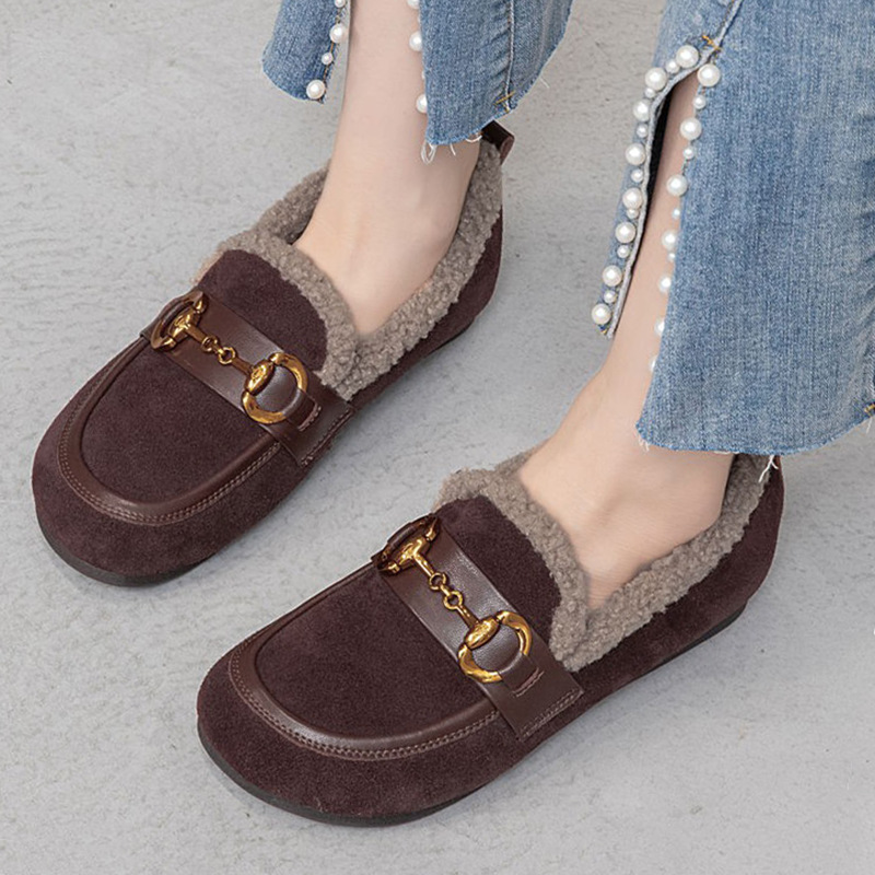 毛毛豆豆鞋女款