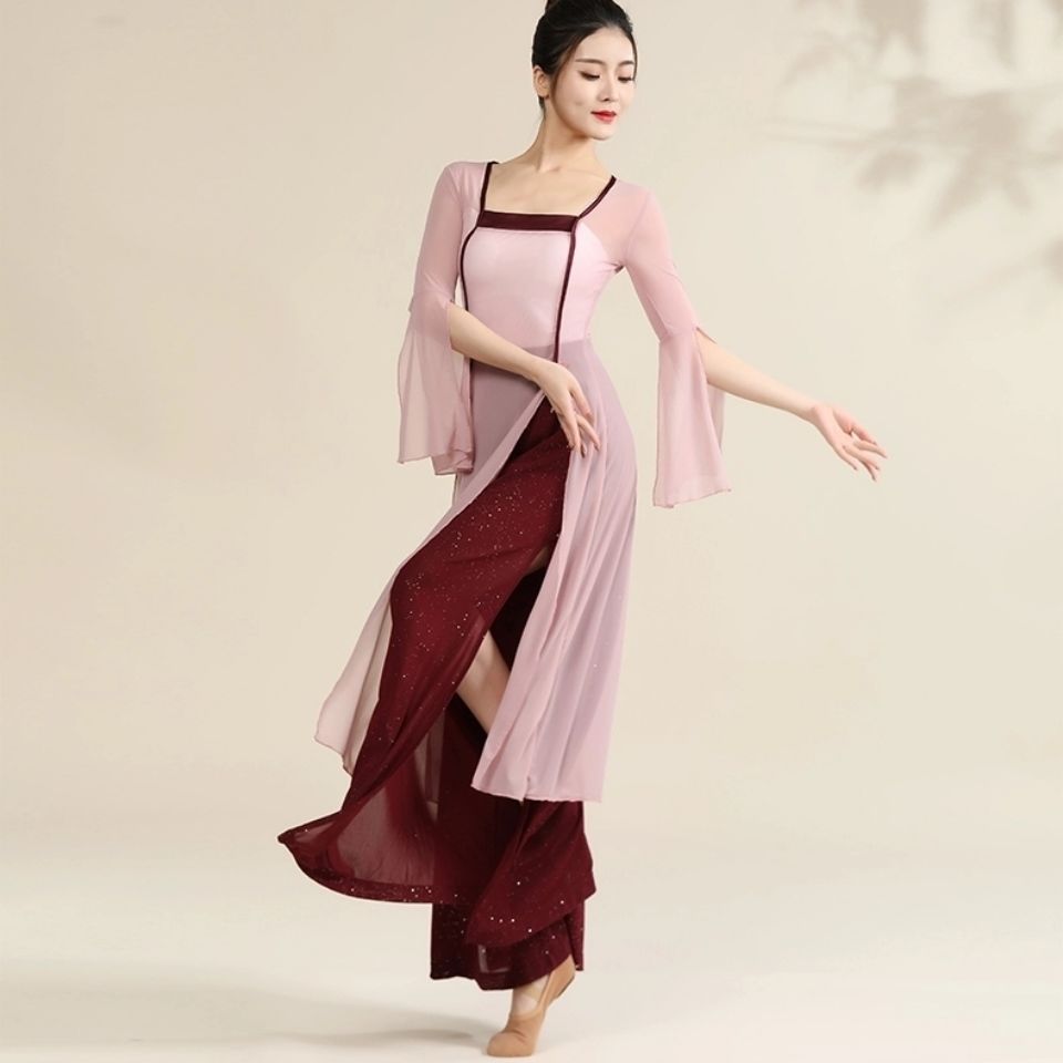 新款古典舞纱衣演出服中国风练功服套装成人超仙舞台装女飘逸裙裤