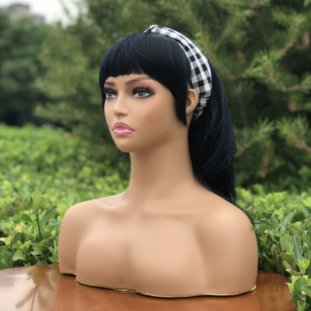 欧美模特头 假发拍照头模 首饰展示道具mannequin head双肩模特头