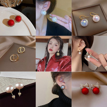 925银针韩版法式时尚珍珠耳钉高级感耳环 个性潮流百搭耳饰女批发