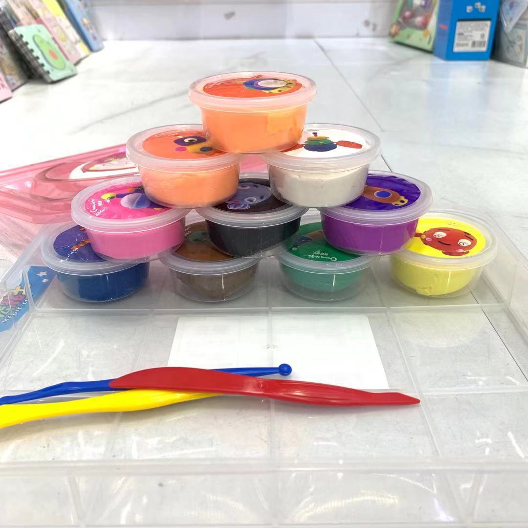 创乐多手提盒装12色粘土彩泥diy制作黏土儿童玩具太空橡皮泥礼品