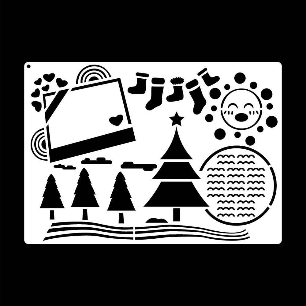 厂家直销镂空绘画模板diy节日通用儿童画画工具 a4学生手抄报模板