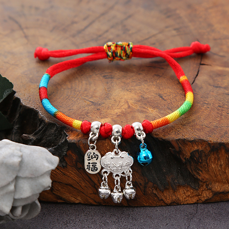 Dragon Boat Festival Zongzi Bracelet Handmade Weaving Ethnic Style Red Rope Colorful Braided Rope Alloy Rabbit Carrying Strap Small Gift Wholesale