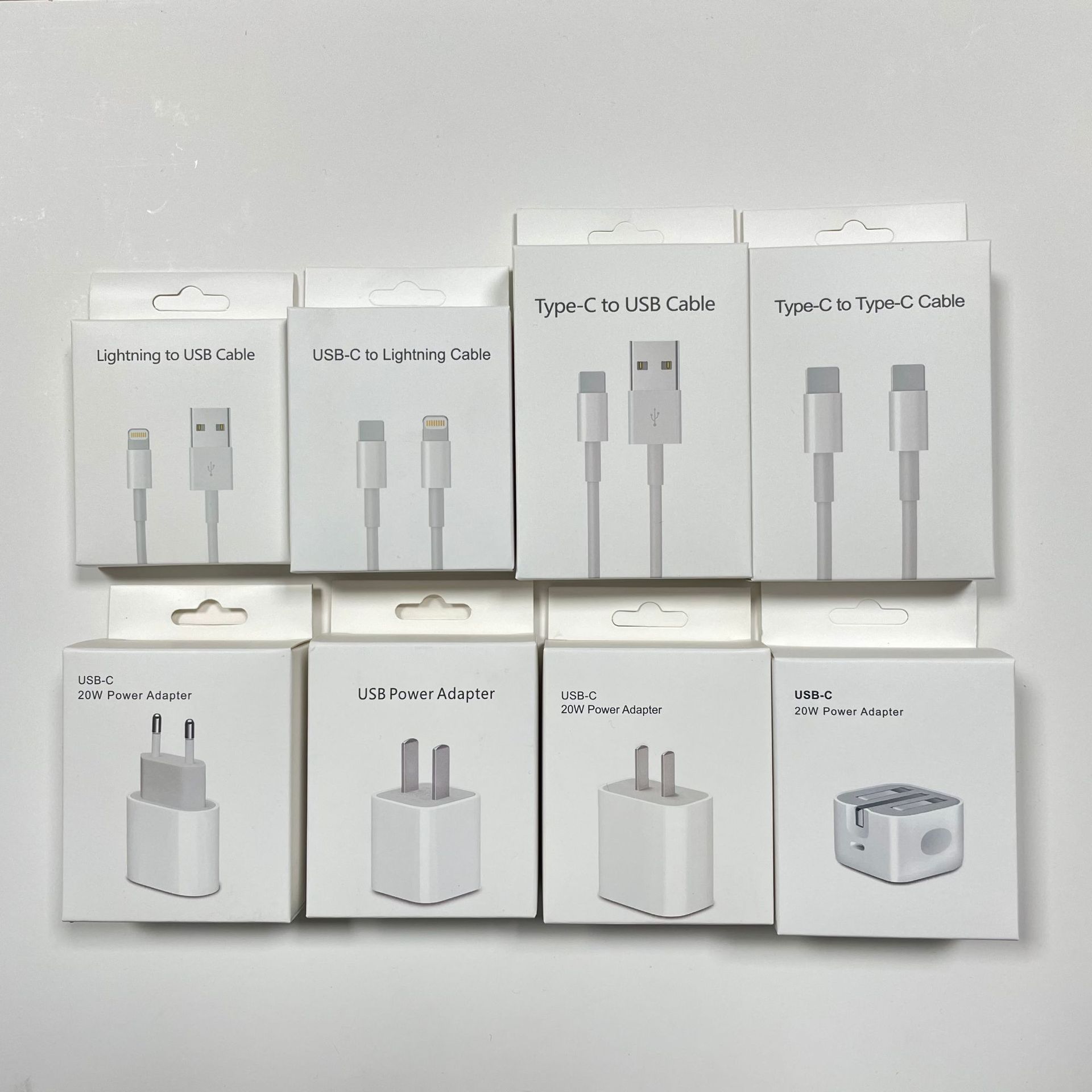 苹果快充线纸盒20w快充头充电器套装type-c/pd/c toc数据线包装盒