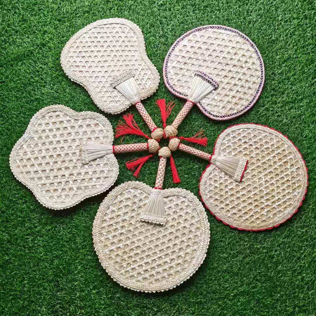 麦扇 麦秆扇 手把扇 竹扇 工艺品 中国风古典扇 夏季扇 复古扇子