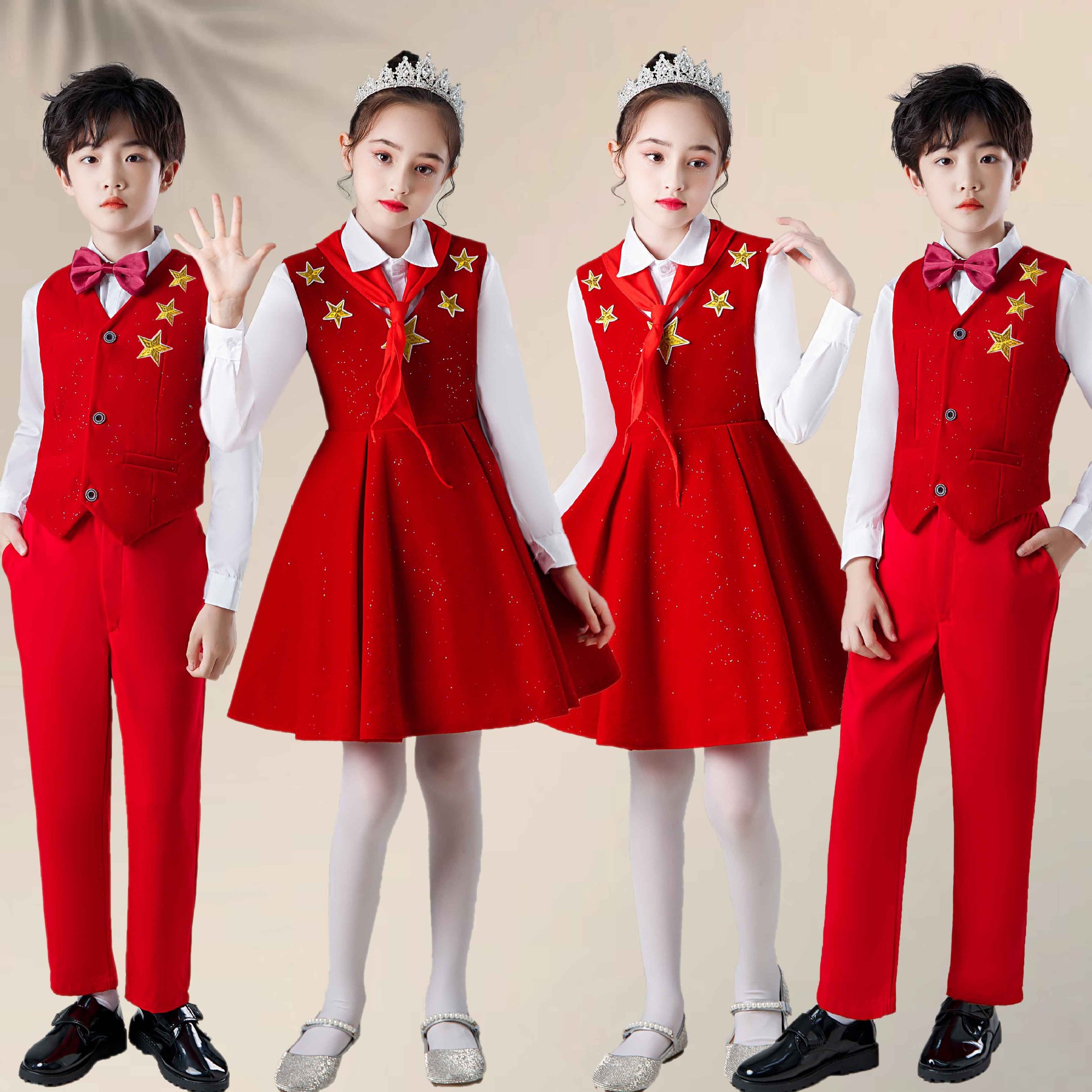 元旦儿童合唱服中小学生爱国少年诗歌朗诵比赛礼服男女童演出服装