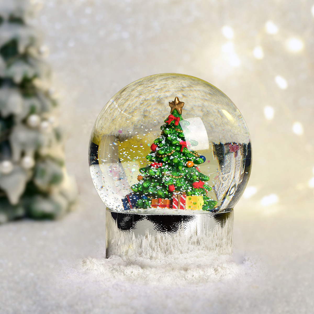 Factory in Stock Snow Christmas Tree Crystal Ball Cross-Border Hot Sale Amazon Aliexpress Christmas Gift Crystal