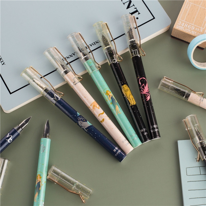 一木林星座记忆钢笔卡装可换囊钢笔学生书写工具钢笔yml-7501c