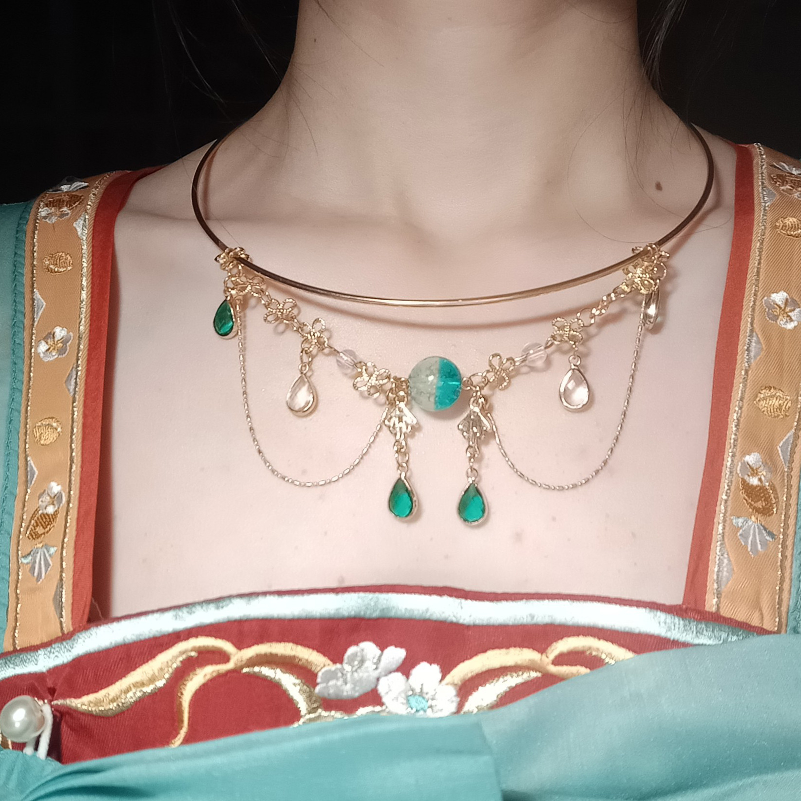 璎珞项圈明制汉服配饰古装古风项链坦领襦裙唐风日常百搭饰品项饰