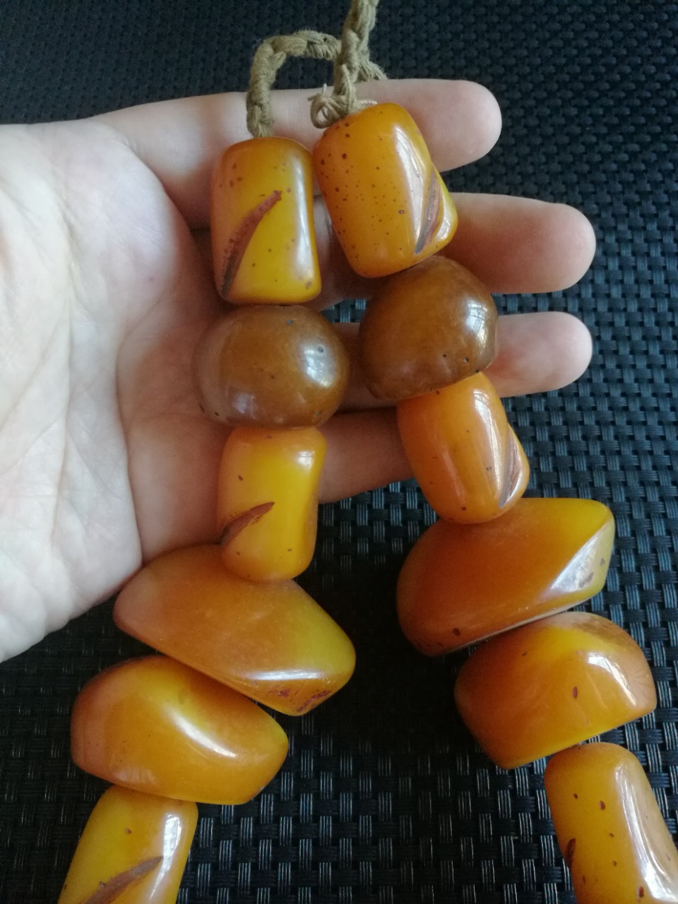 西藏牧区收来老藏族项链蜜蜡项链挂饰老蜜蜡挂链古玩收藏品
