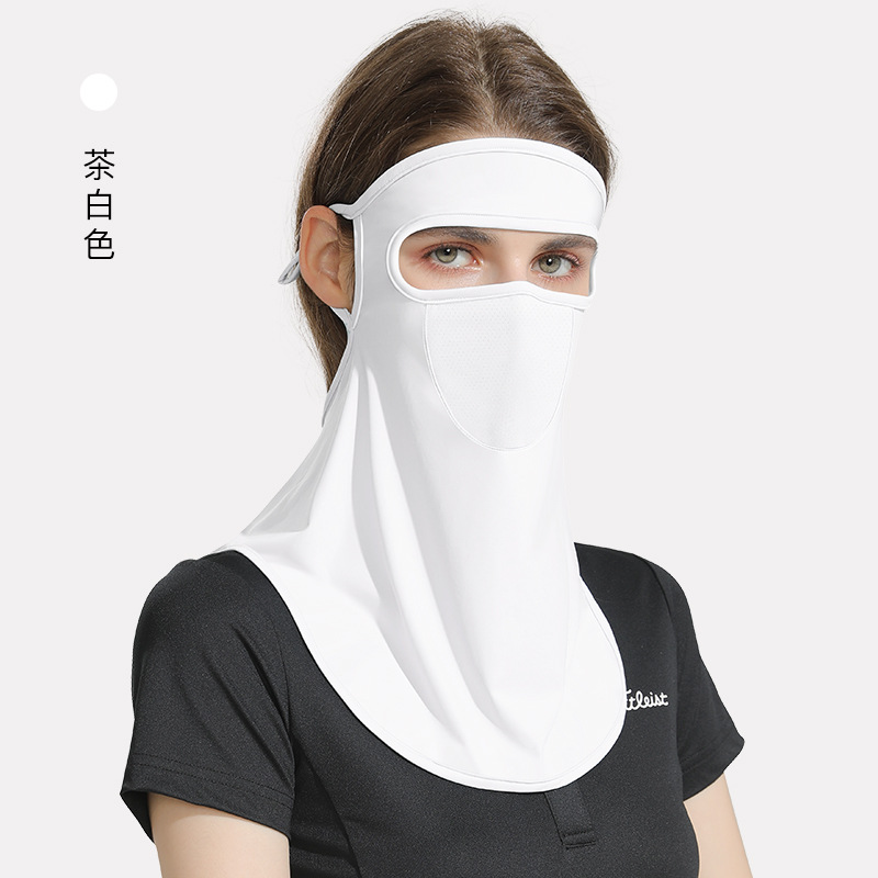 Summer Sun Mask Female Outdoor Riding Golf Ice Silk Veil Thin Face Care Face Towel Facekini Xtj91