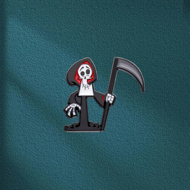 卡通可爱镰刀死神胸针包包饰品衣饰烤漆金属徽章别针速卖通temu热