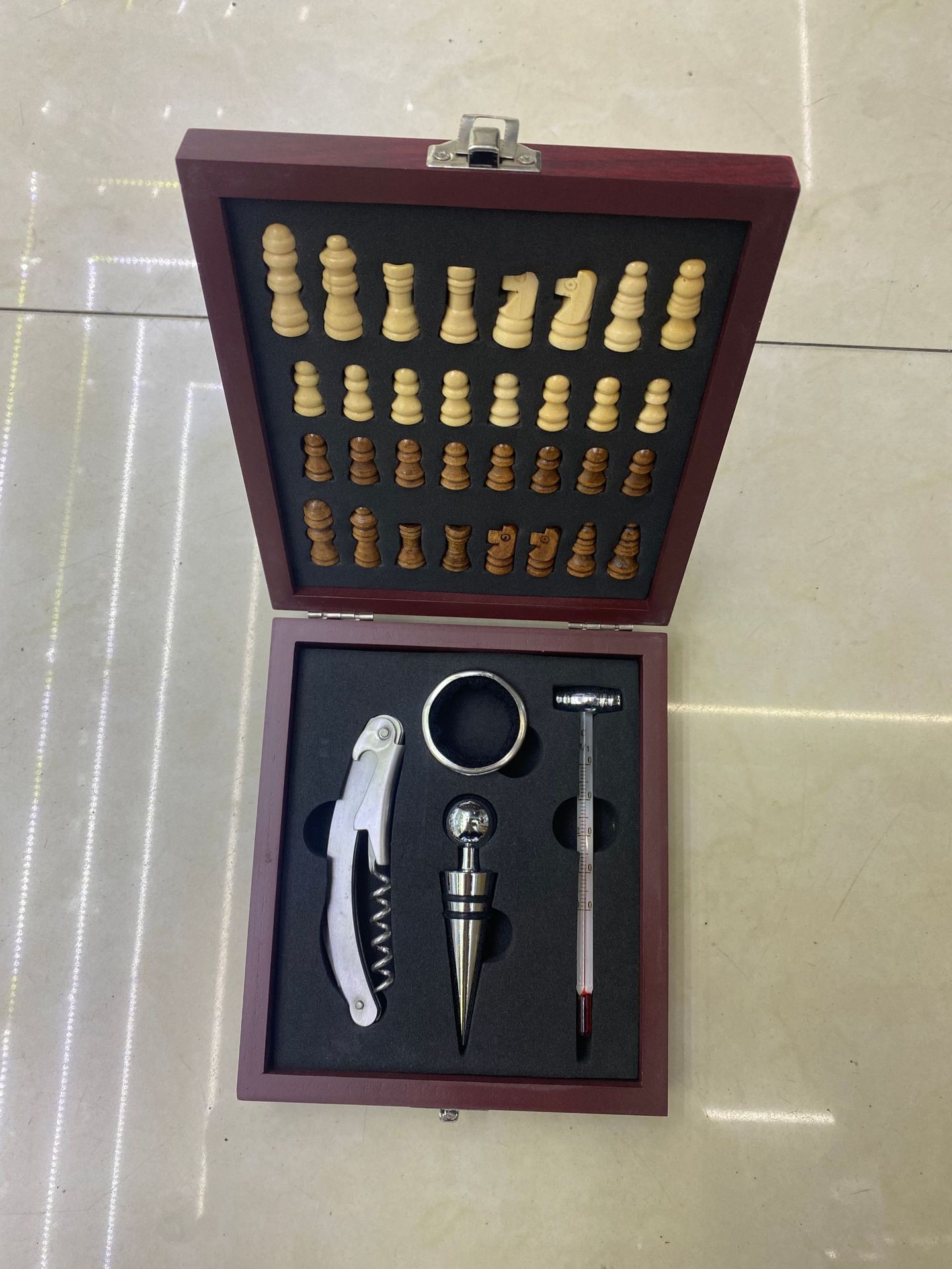 Chess Corkscrew Set Wooden Box Corkscrew Set Gift Box