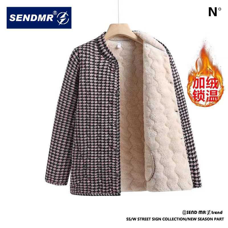 sendmr品牌新款驼绒棉袄妈妈居家外穿轻薄高档外套女