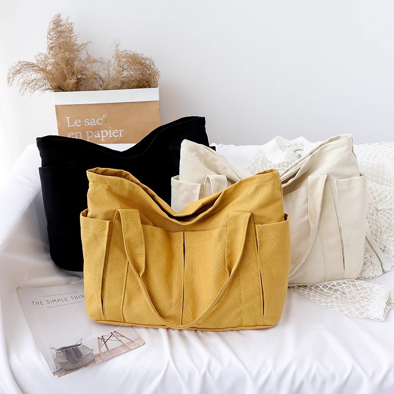 帆布包日系文艺大包2021新款女单肩大容量休闲斜挎手提女包布包