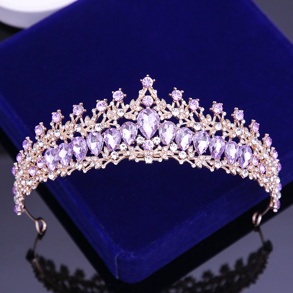 Bridal Headdress European Wedding Dress Bridal Crown Birthday Ball All-Match Crystal Crown Alloy Rhinestone Hair Accessories