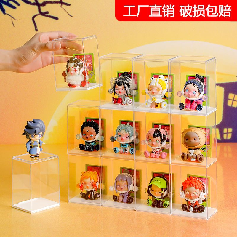 hand-made doll storage box blind box storage display stand pop mart transparent acrylic doll display box