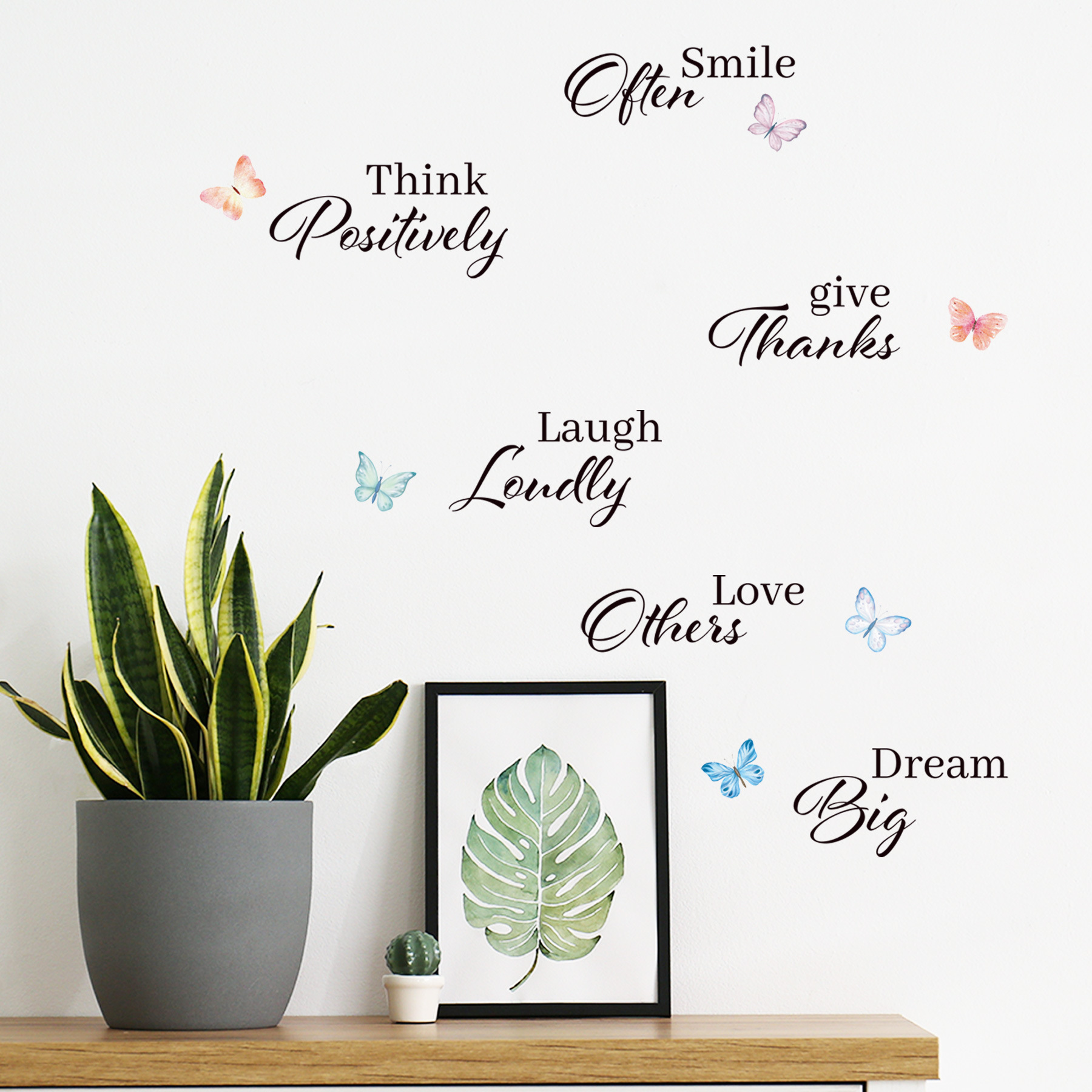 smile often英文箴言跨境可移除客厅卧室书房家居装饰墙贴mup1729-阿