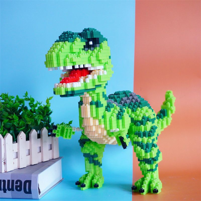 兼容乐高积木玩具霸王恐龙小颗粒3d立体拼图男女孩系列节日送礼物
