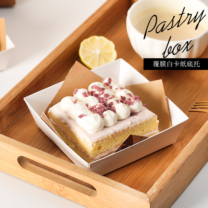 Sandwich Packing Box Tiramisu Cake Roll Daifuku to-Go Box Transparent Puff Bread Box Wholesale