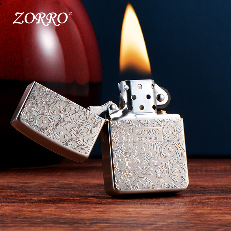 zorro 佐罗 1941复刻限量版古银唐草 煤油防风打火机 男女生超薄