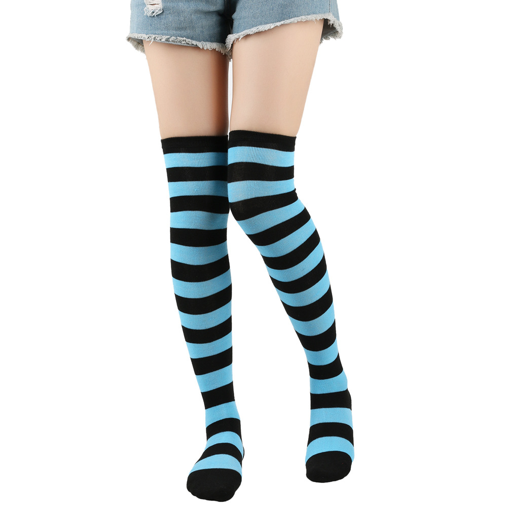 Cross-Border Stripes Stockings Women's Japanese Knee Socks Thigh Socks Cosplay Anime Party Women's Socks