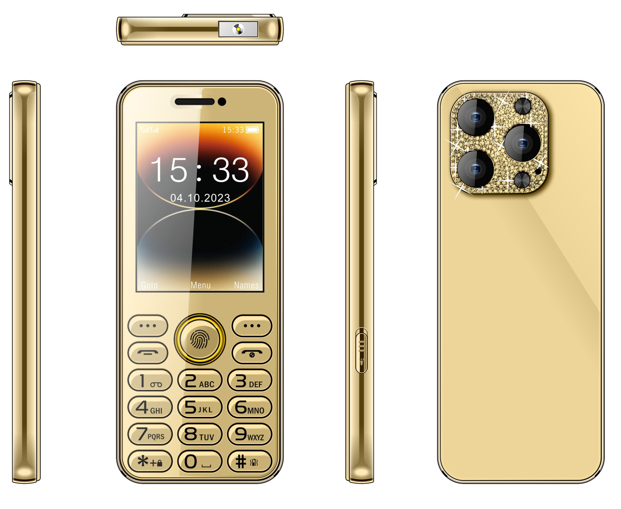 新款手机 超薄直板机 时尚带钻手机 3.