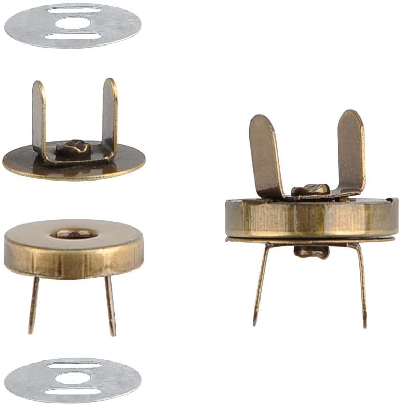 亚马逊电商 20pcs磁扣圆形免缝箱包吸铁扣银色青古色14mm18mm套装