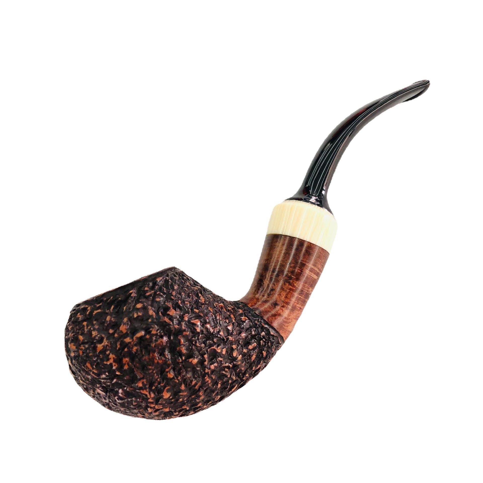 工厂直销 自由式三森实木斗9mm碳芯大号石楠木烟斗男士商务礼品
