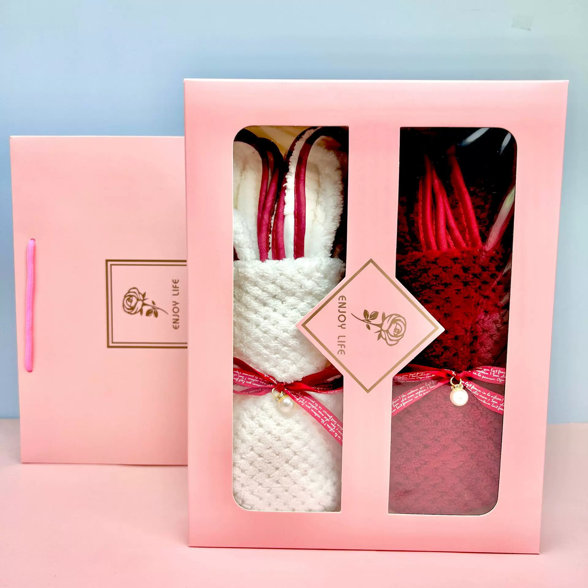 兔子毛巾伴手礼盒珊瑚绒小熊造型结婚伴娘礼物公司节日团购小礼品