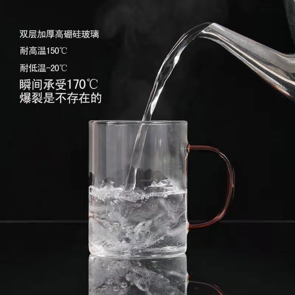 Six-Color Glass Cup Transparent Guanshan Cup Heat-Resistant Explosion-Proof Cup Milk Cup Beer Steins Household Office Glass