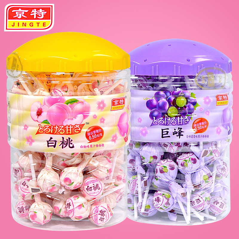 京特白桃味棒棒糖水果味花束果汁糖奖励学生儿童糖果办公室小零食
