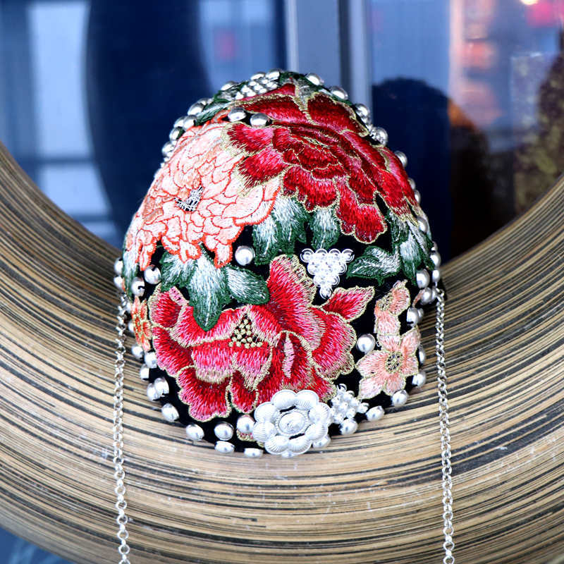 网红中国风绣花发箍夸张复古国潮重工刺绣头饰女宽边汉服搭配发箍