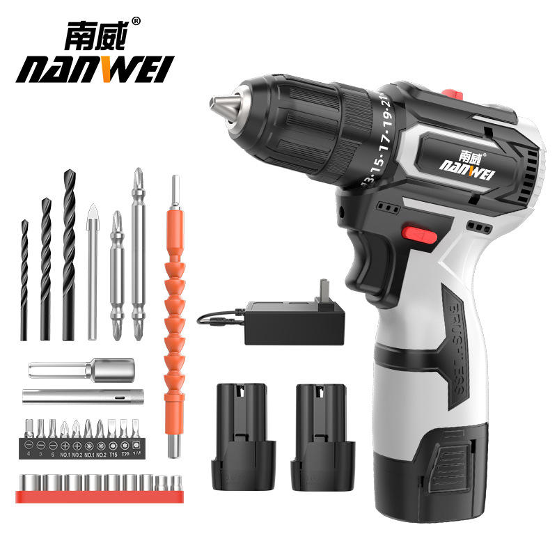 批发南威工业级无刷双速充电钻锂电钻手电钻手枪钻电动手电钻