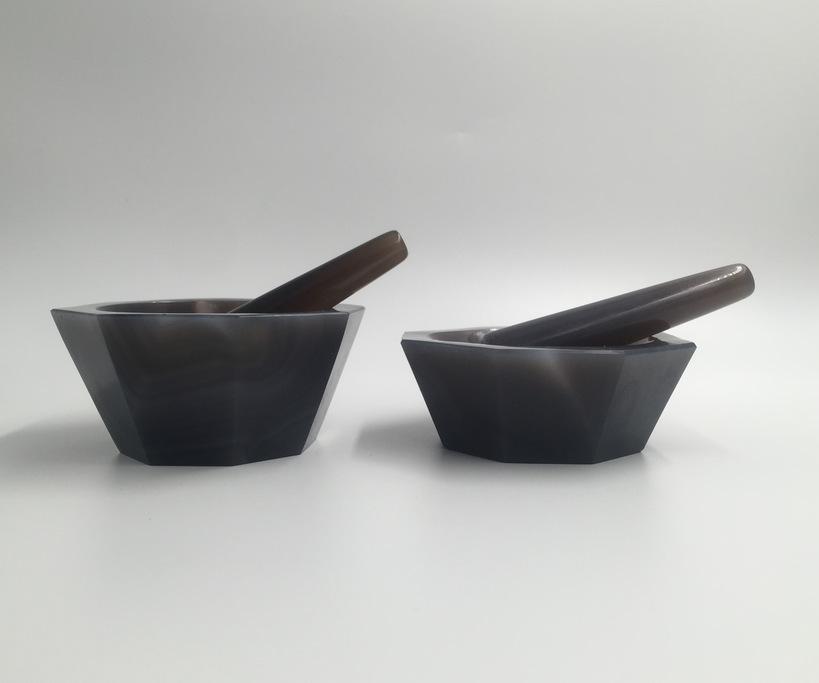 加工定制出口型玛瑙研钵乳钵加深款内外抛光日本研钵棒杵30-300mm