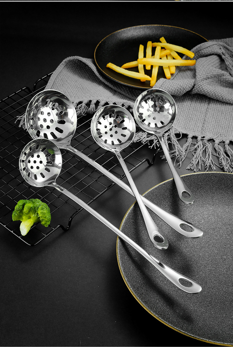 不锈钢火锅勺创意挂壁勺加厚火锅漏勺带挂勾汤壳汤漏